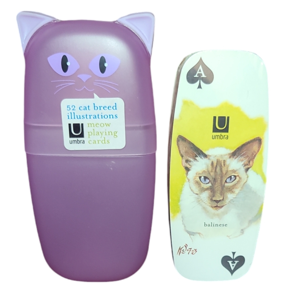 Umbra Meow Playing Cards 52 Cat Breed Illustrations- Lilac